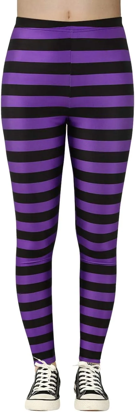 HDE Womens Funny Printed Leggings Digital Print Footless Stretchy Tights