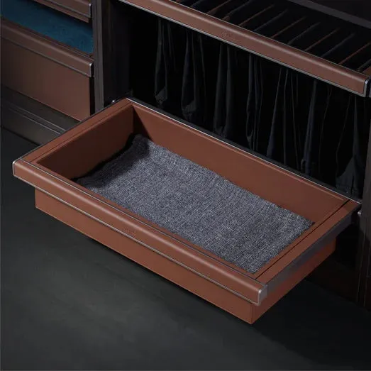Higold B Series Pull Out Wardrobe Basket Shallow Fits 900mm Cabinet Natural with Grey