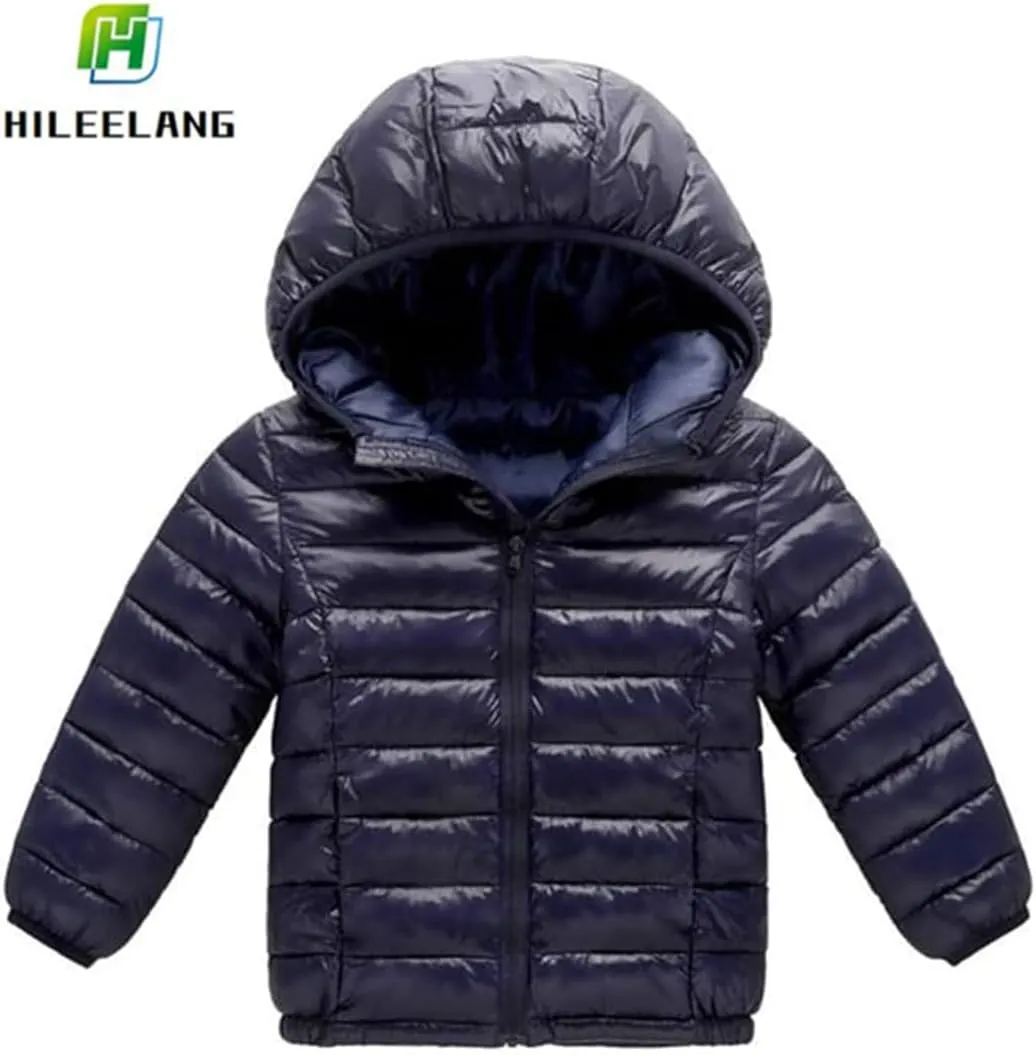 HILEELANG Kids Boy Girl Winter Hooded Puffer Jackets Coats Light Weight Padded Outerwear