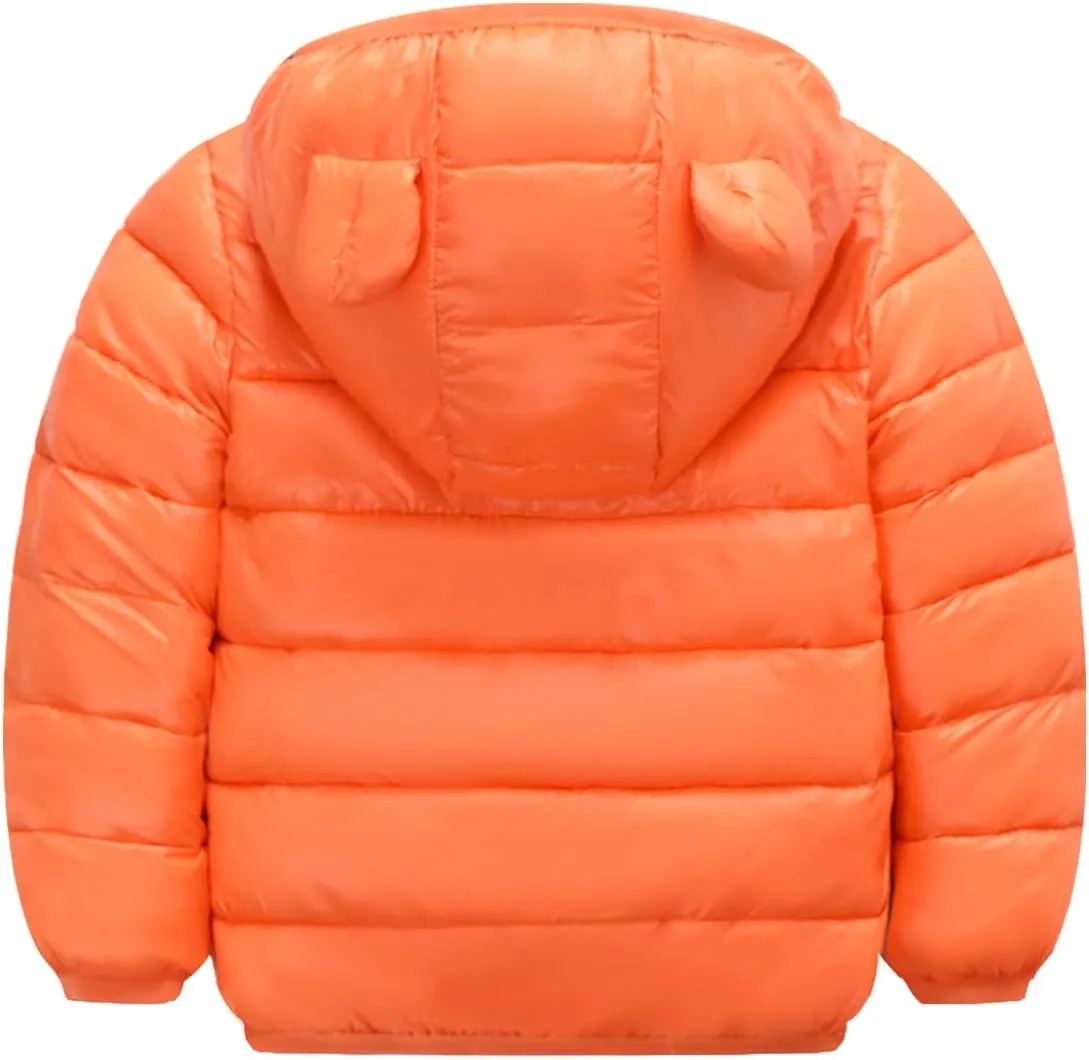HILEELANG Kids Boy Girl Winter Hooded Puffer Jackets Coats Light Weight Padded Outerwear