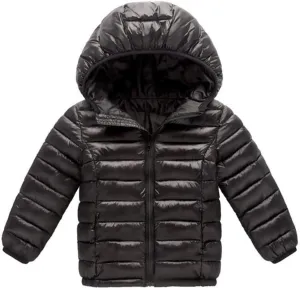 HILEELANG Kids Boy Girl Winter Hooded Puffer Jackets Coats Light Weight Padded Outerwear