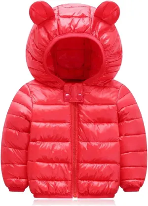 HILEELANG Kids Boy Girl Winter Hooded Puffer Jackets Coats Light Weight Padded Outerwear