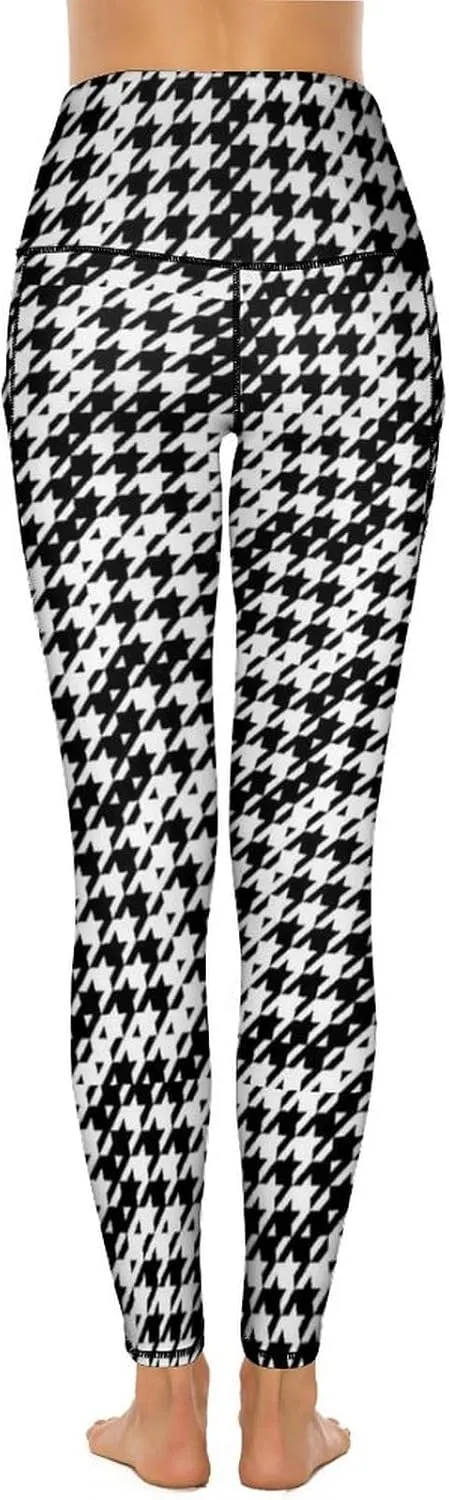 Hound-stooth Colors Womens High Waisted Stretchy Leggings Yoga Pants Soft Workout Leggings Exercise Pants 3