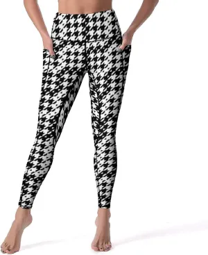 Hound-stooth Colors Womens High Waisted Stretchy Leggings Yoga Pants Soft Workout Leggings Exercise Pants 3