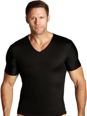 Insta Slim - Made in USA - Mens Slimming Compression Body Shaper V-Neck for Back Support, Gynecomastia & Hernias