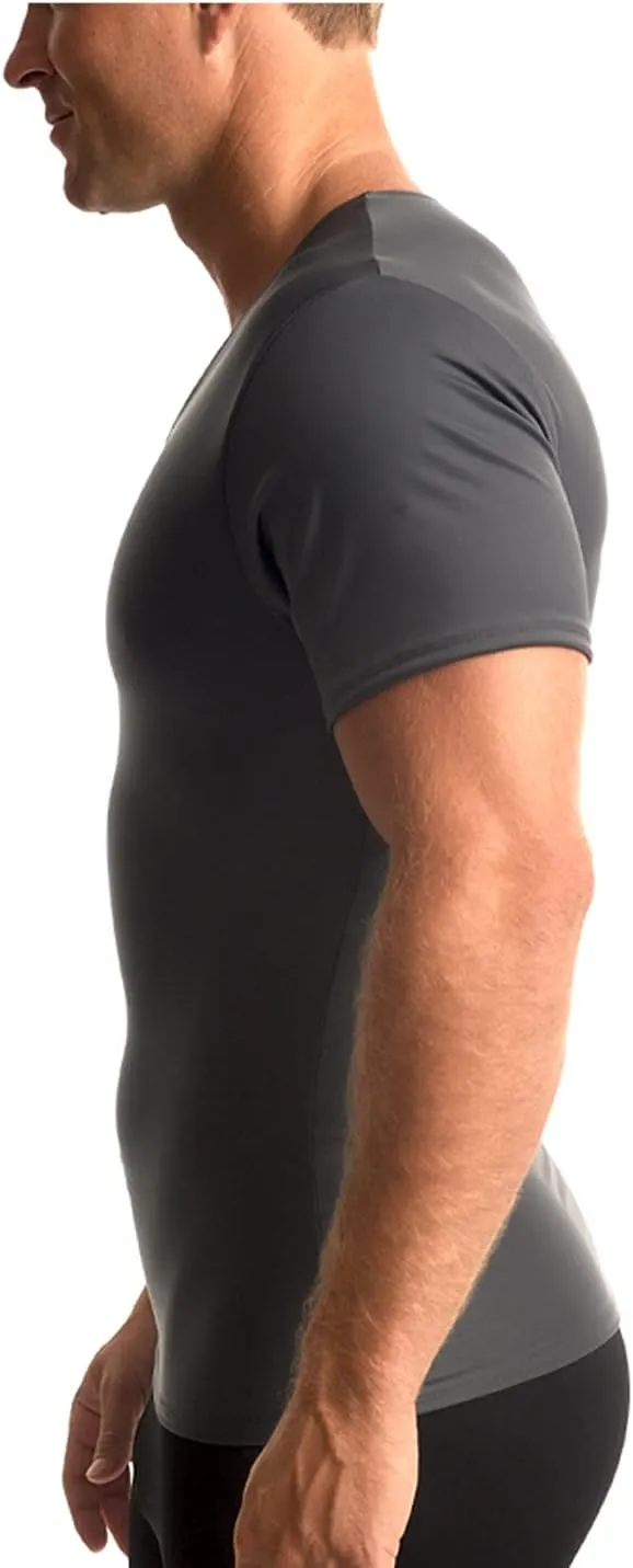 Insta Slim - Made in USA - Mens Slimming Compression Body Shaper V-Neck for Back Support, Gynecomastia & Hernias