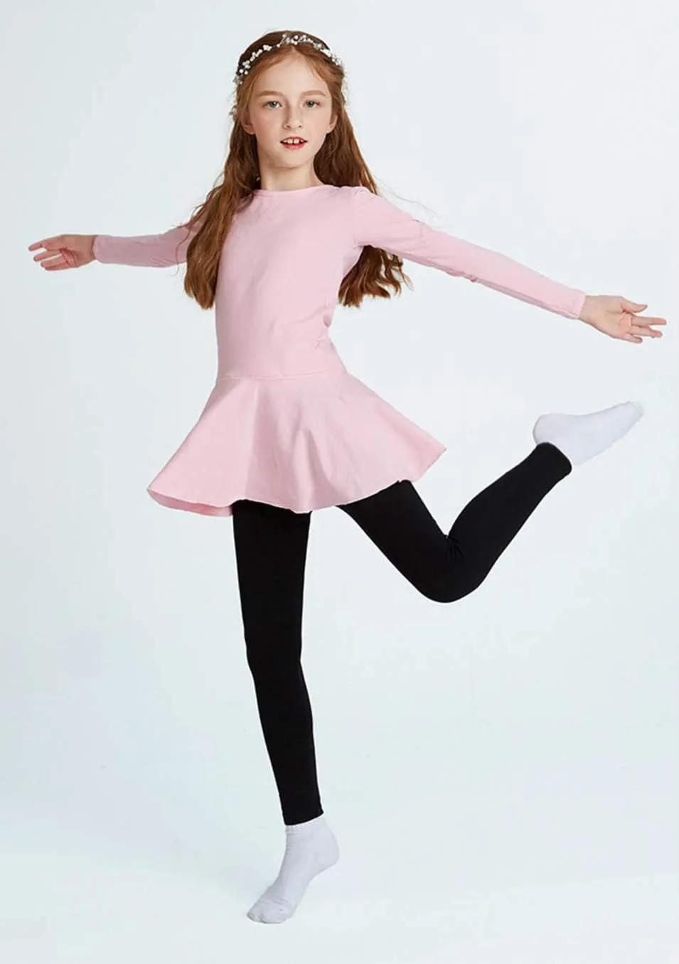 IRELIA Girls Leggings 3 Pack Modal Size 4-16 Stretchy Pants