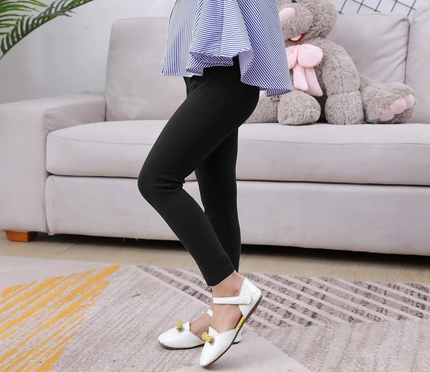 IRELIA Girls Leggings 3 Pack Modal Size 4-16 Stretchy Pants