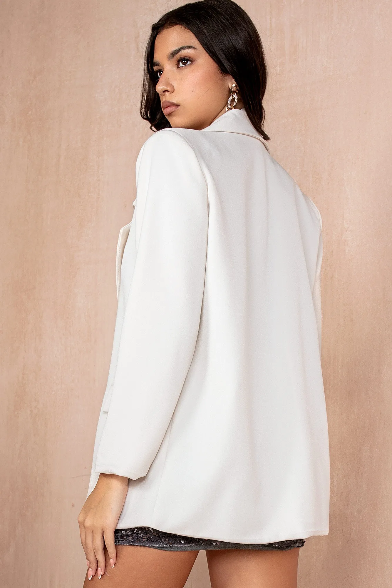 Juliana Cream Oversized Blazer