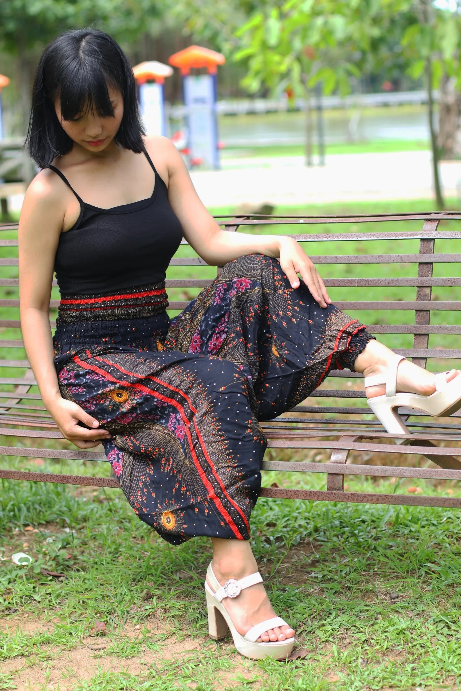 Jumpsuits Rompers Harem Pants Rayon Yoga Pants Peacock floral