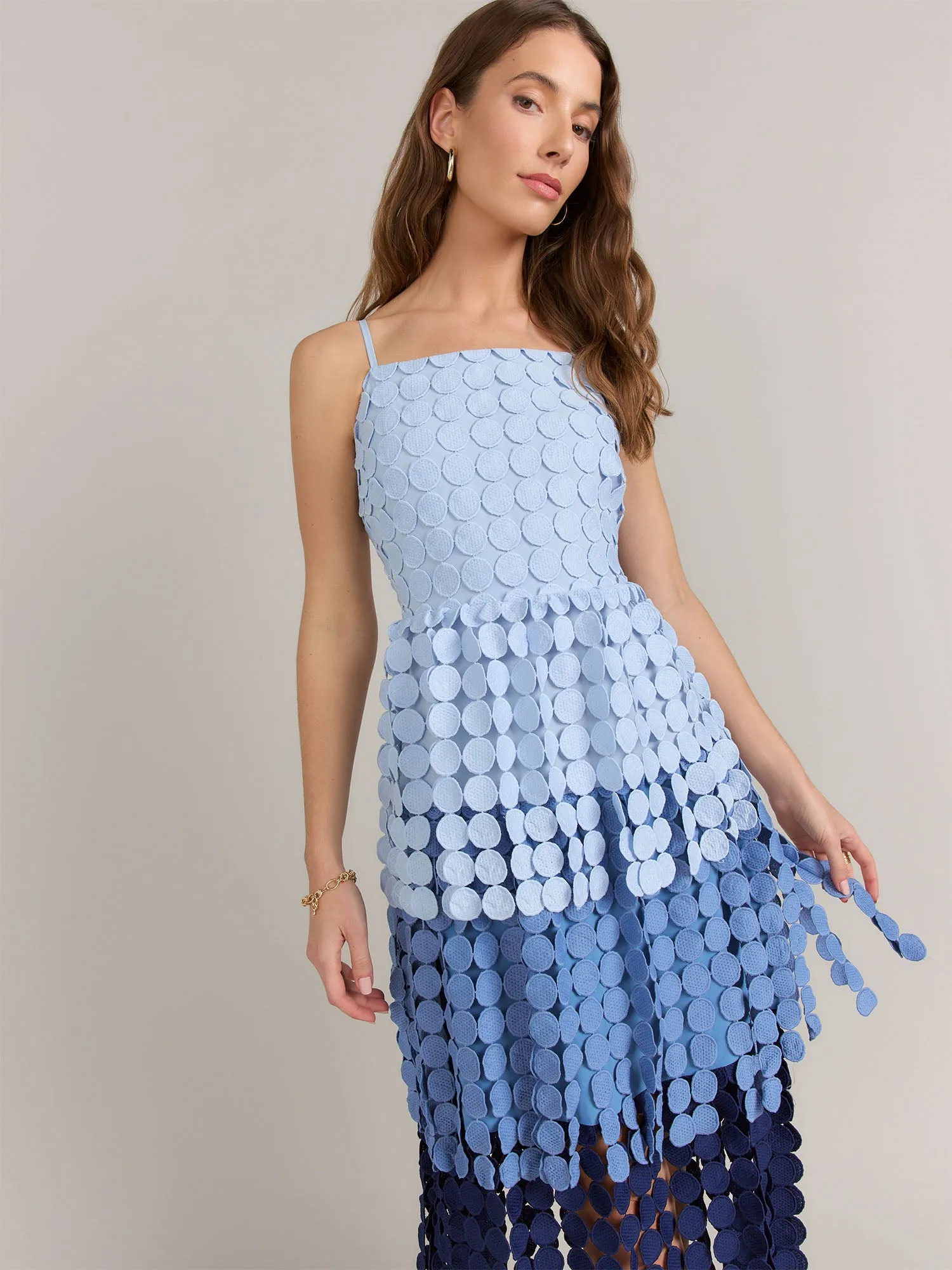 Just Me Sleeveless Circle Fringe Midi Dress - Brands We Love