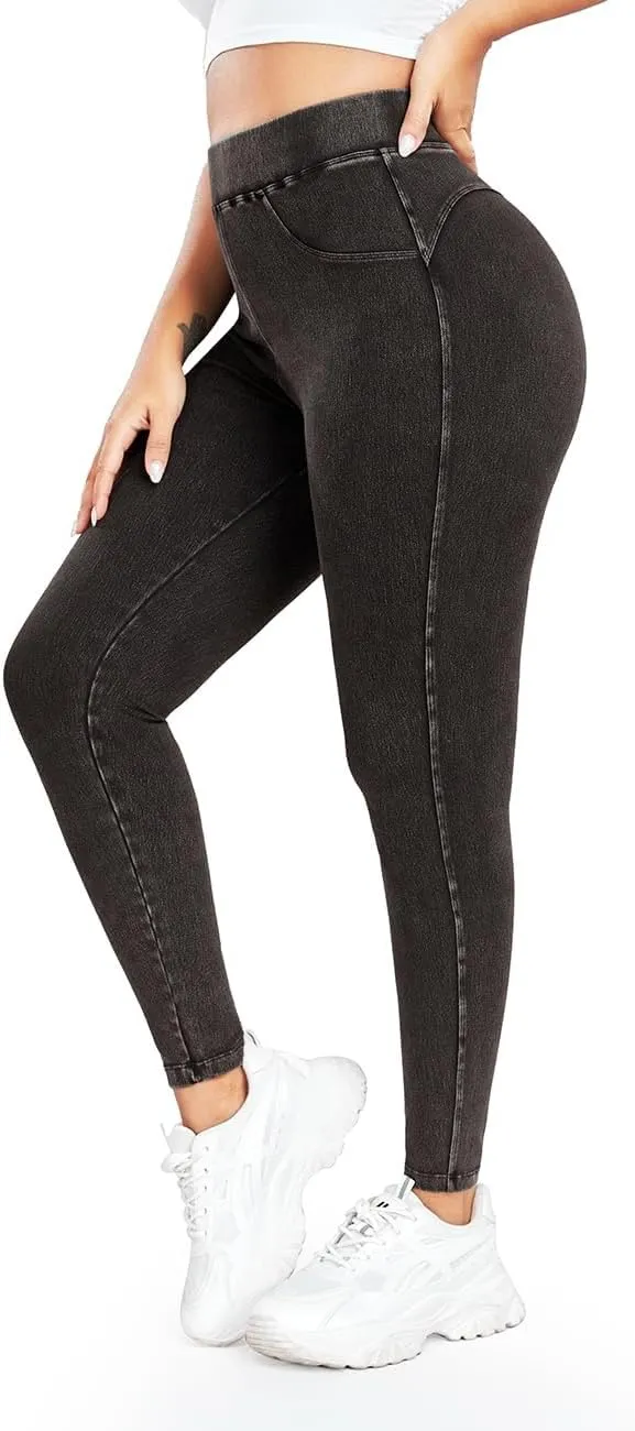 KIWI RATA Leggings for Women, High Waisted Scrunch Butt Lifting Skinny Jeans, Tummy Control Stretchy Skinny Jeans Leggings