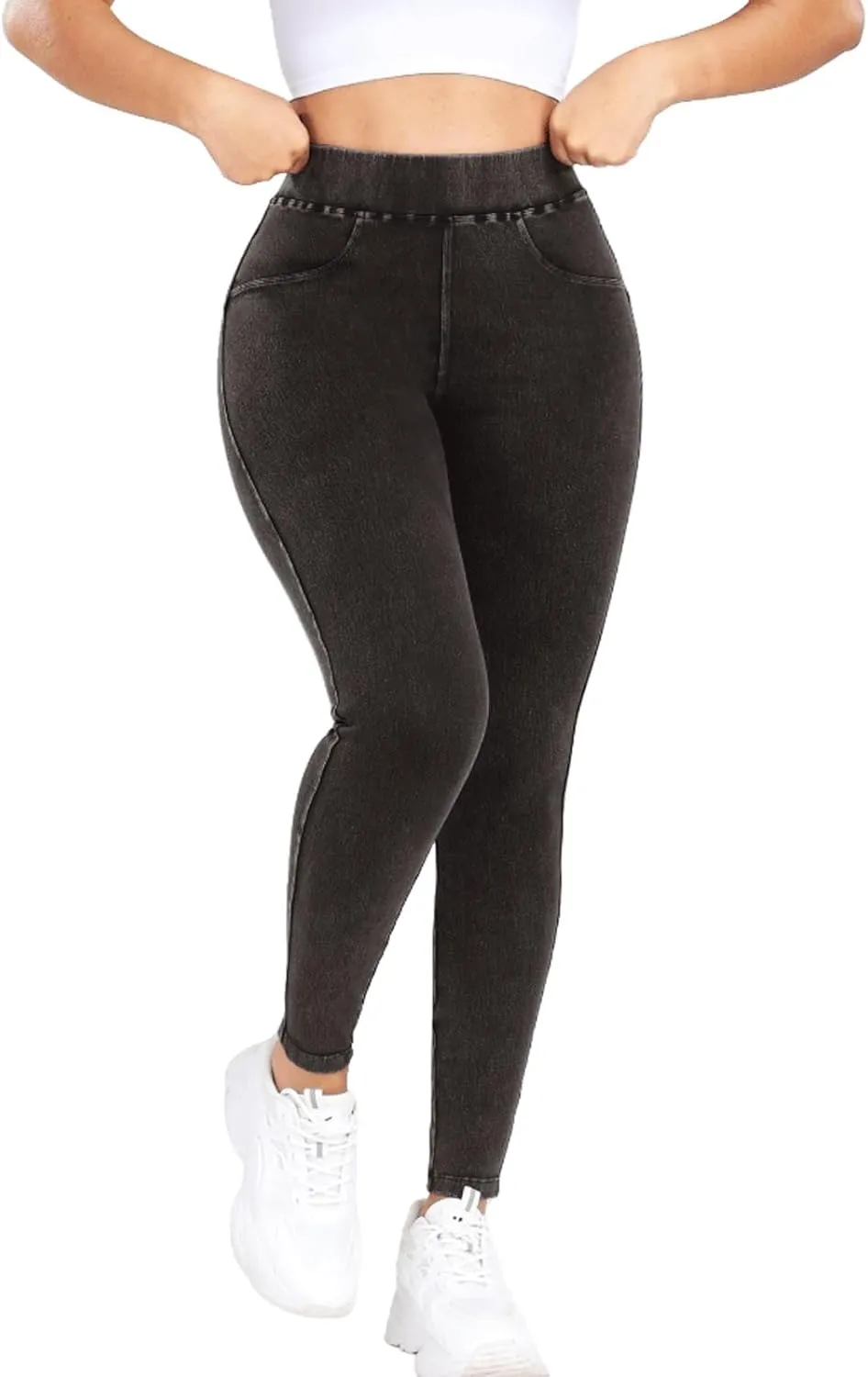 KIWI RATA Leggings for Women, High Waisted Scrunch Butt Lifting Skinny Jeans, Tummy Control Stretchy Skinny Jeans Leggings