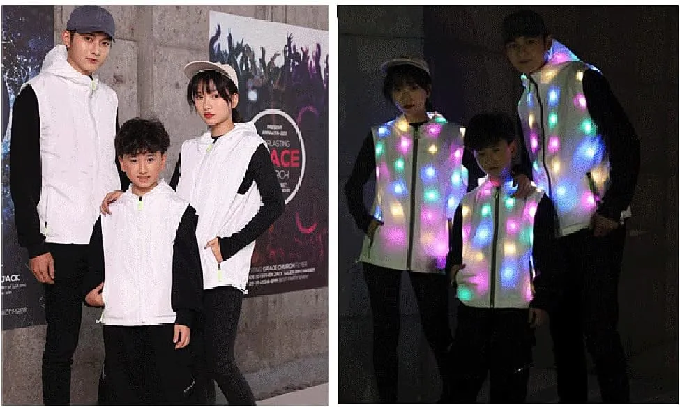 LED Light up Jacket For Women and Men Unisex Novelty Costume For Burning Man Party Carnivals Halloween Xmas Raves