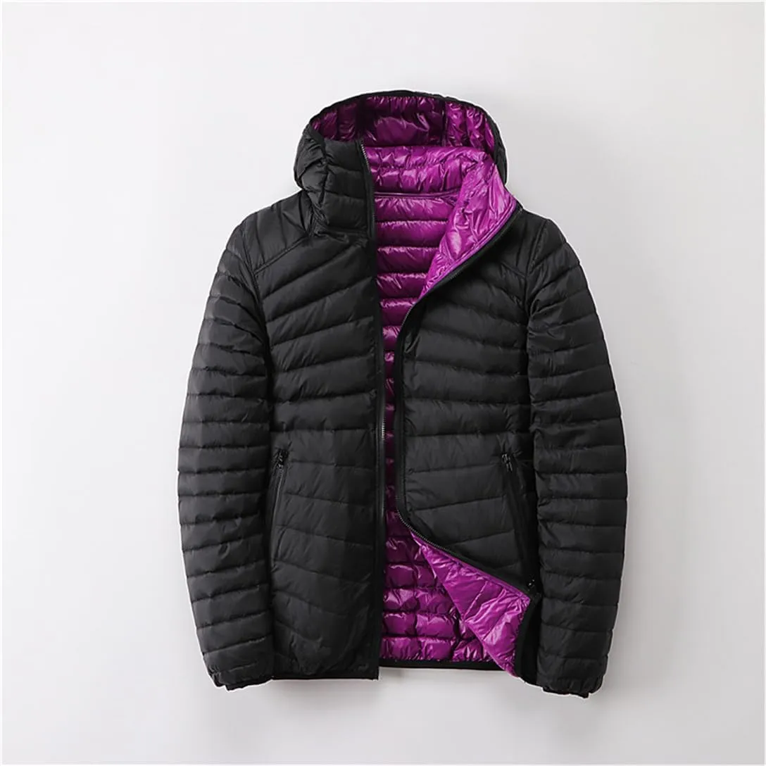Light Down Jackets Women Both Sides Wear Duck Down Coats Portable Puffer Jacket