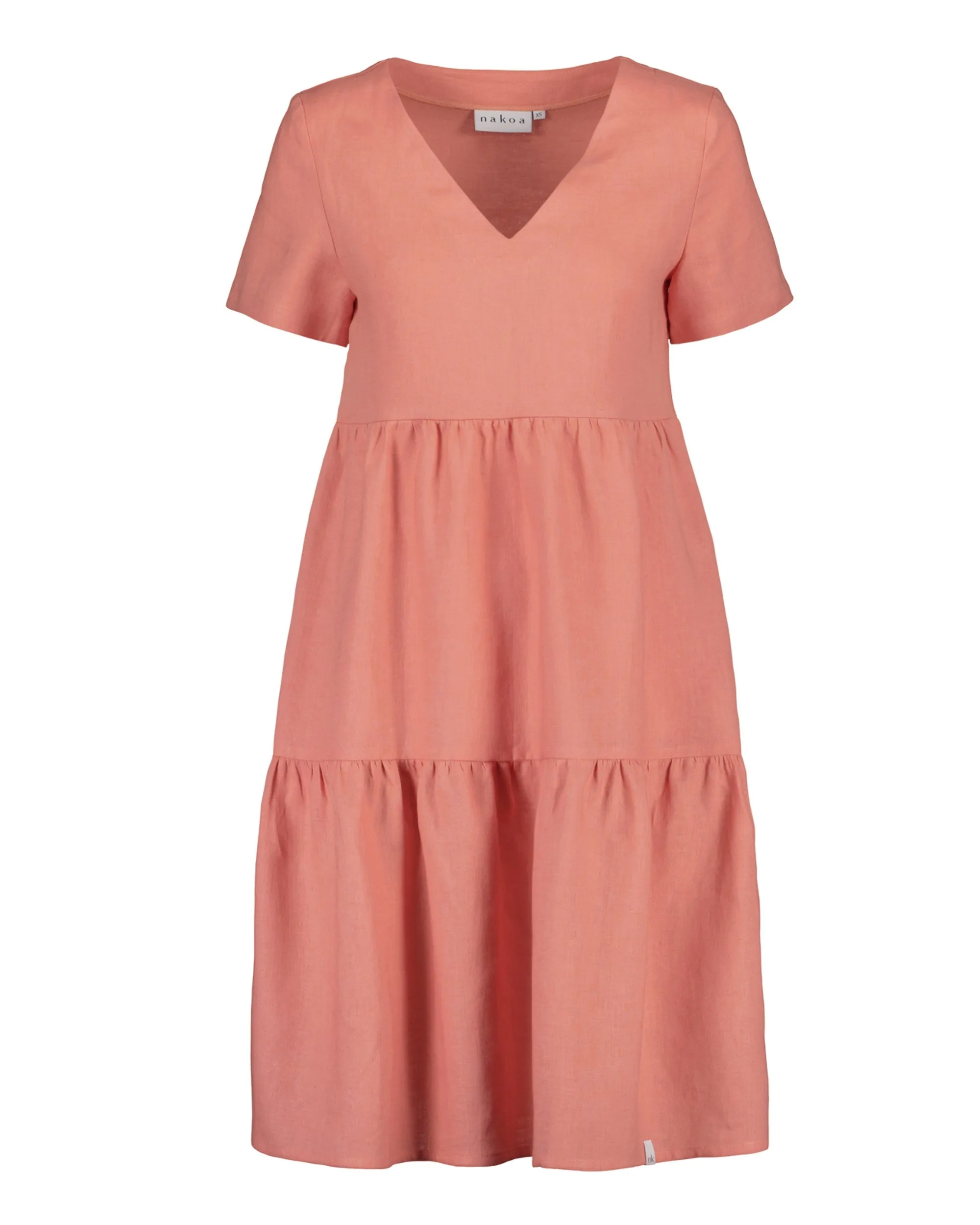 Linen Layer Dress Papaya Orange