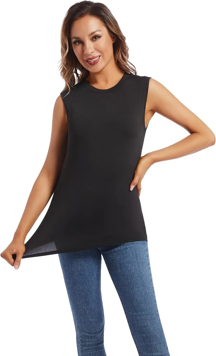 MANCYFIT Thermal Tank Top for Women Fleece Lined Underwear Soft Camisole Baselayer Undershirts Sleeveless Winter Vest