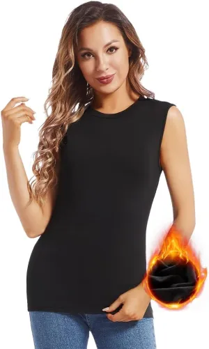 MANCYFIT Thermal Tank Top for Women Fleece Lined Underwear Soft Camisole Baselayer Undershirts Sleeveless Winter Vest