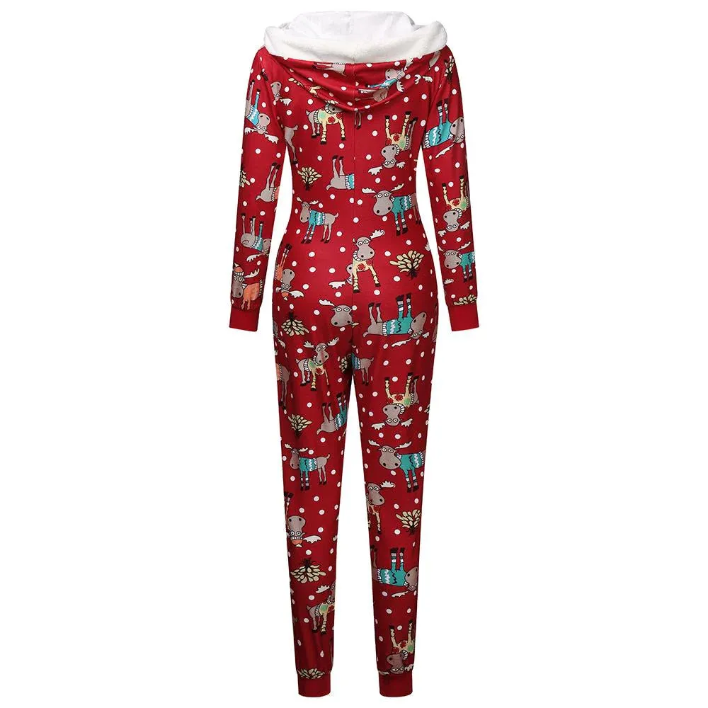 MB FASHION Holiday Hooded Onesie with Funny Print and Zipper Closure 7926