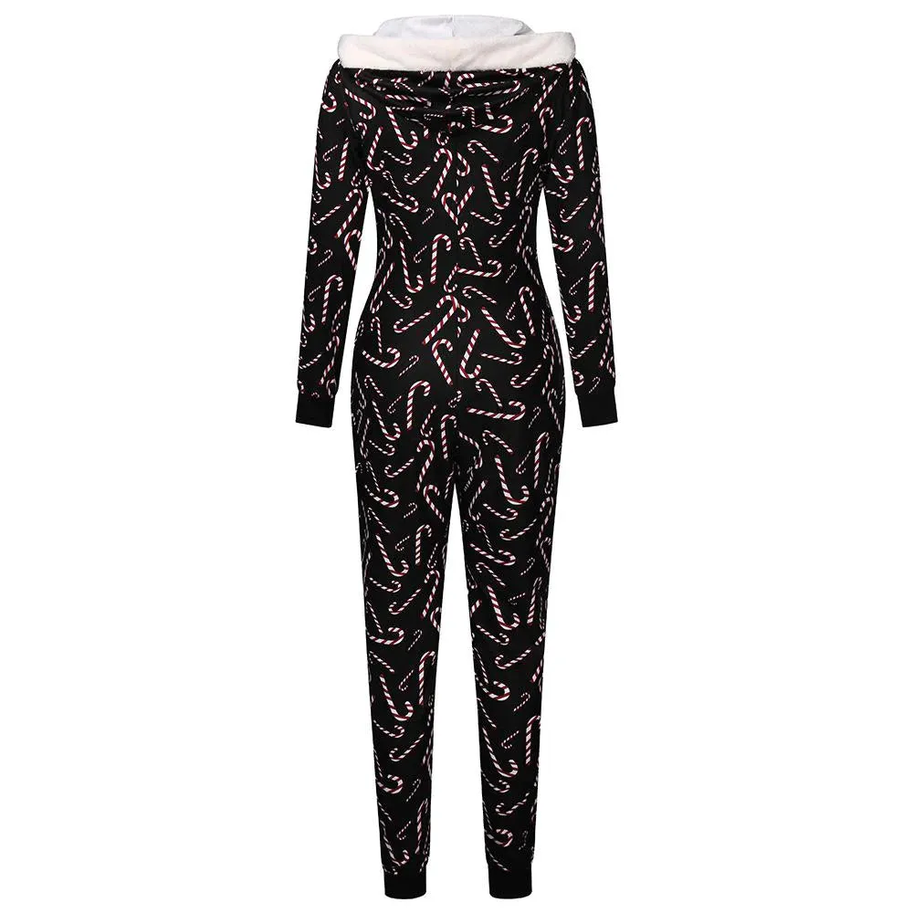 MB FASHION Holiday Hooded Onesie with Funny Print and Zipper Closure 7926