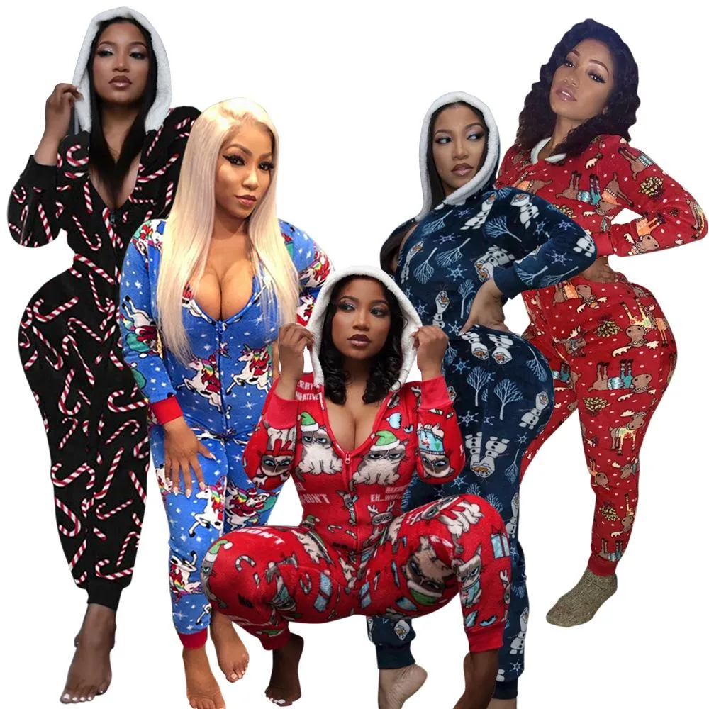 MB FASHION Holiday Hooded Onesie with Funny Print and Zipper Closure 7926