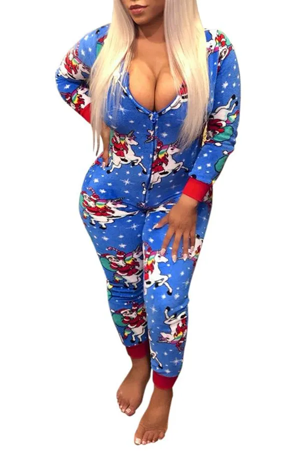 MB FASHION Holiday Hooded Onesie with Funny Print and Zipper Closure 7926