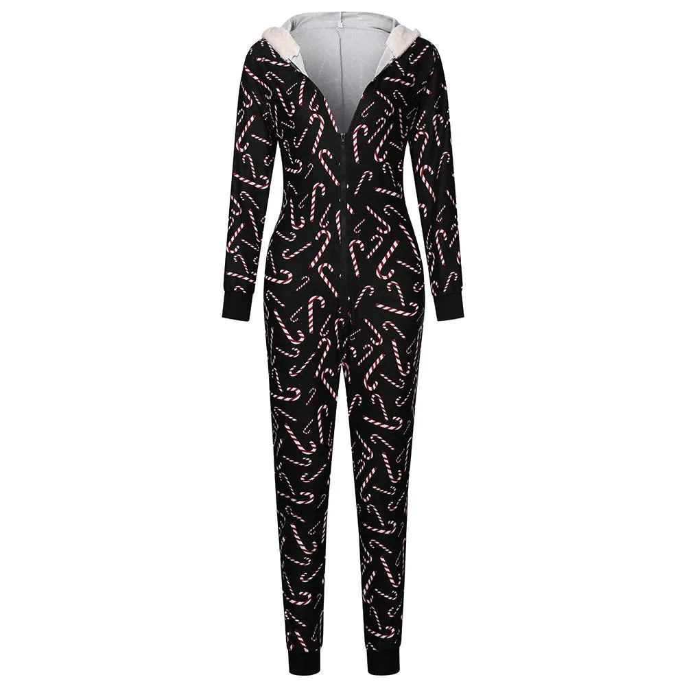 MB FASHION Holiday Hooded Onesie with Funny Print and Zipper Closure 7926