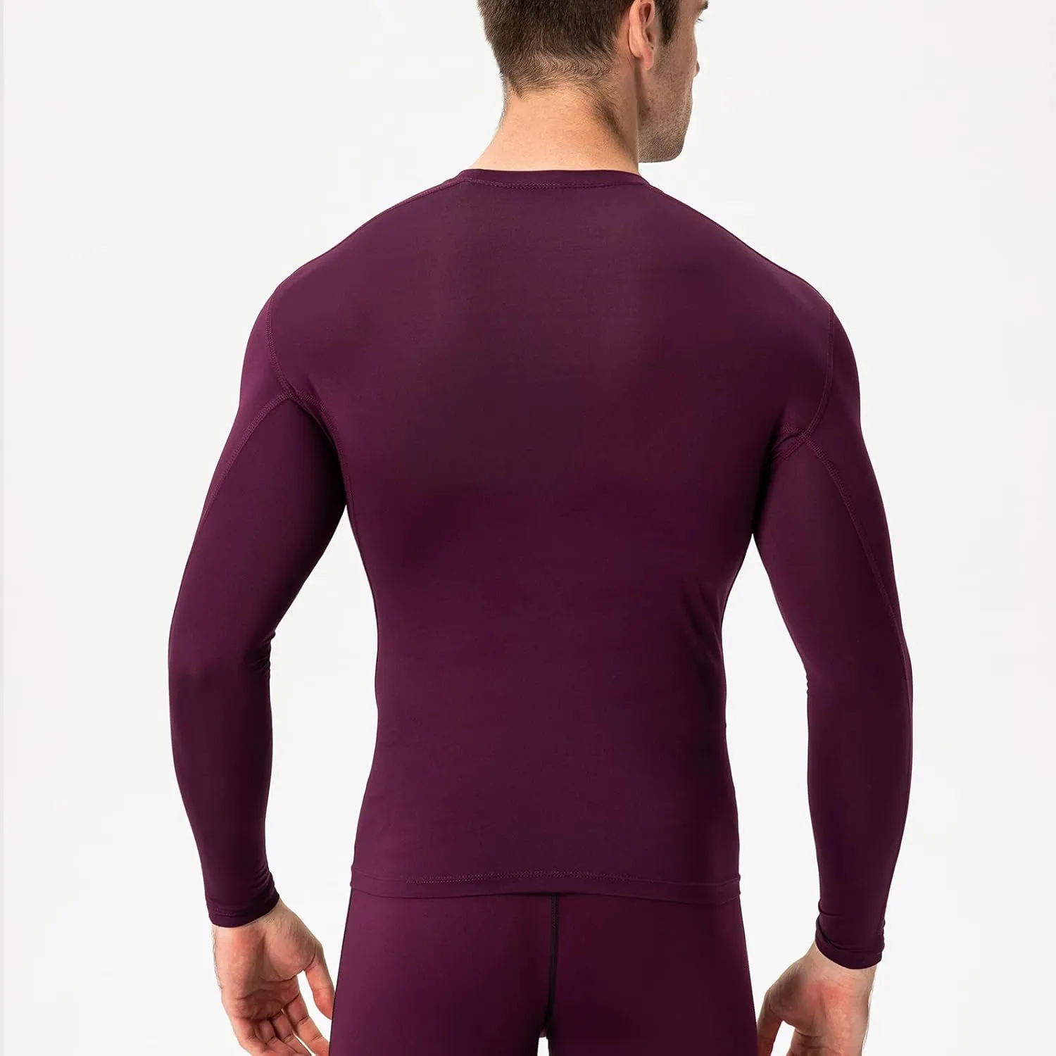Men's Athletic Compression Shirts Long Sleeve Qucik Dry Sports Crewneck Workout Running Tops Baselayer Gym Undershirt