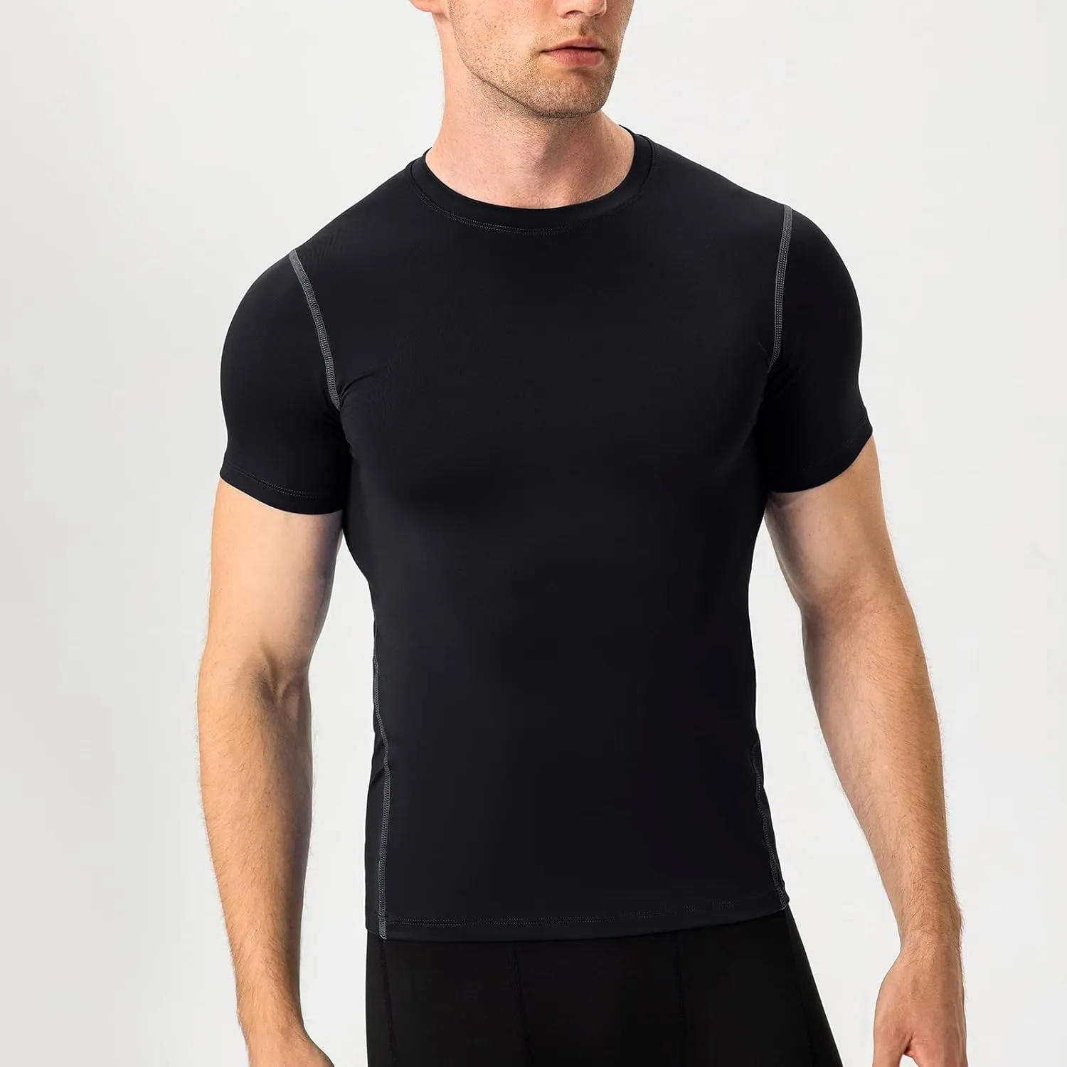 Mens Compression Shirts Short Sleeve Athletic Compression Tops Dry Fit Running T-Shirt Sports Base Layer Undershirts