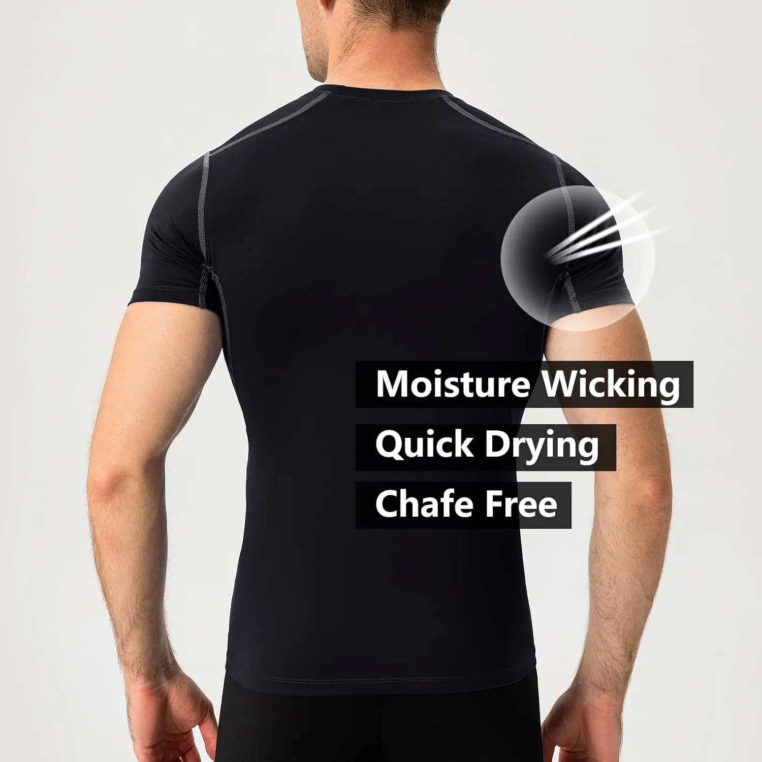 Mens Compression Shirts Short Sleeve Athletic Compression Tops Dry Fit Running T-Shirt Sports Base Layer Undershirts