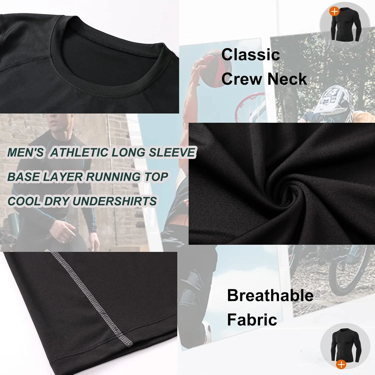 Mens Compression Shirts Short Sleeve Athletic Compression Tops Dry Fit Running T-Shirt Sports Base Layer Undershirts