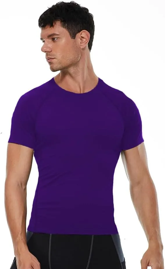 Mens Compression Shirts Short Sleeve Workout Shirt, Quick Dry Sports Tops Baselayer Athletic Undershirts for Men