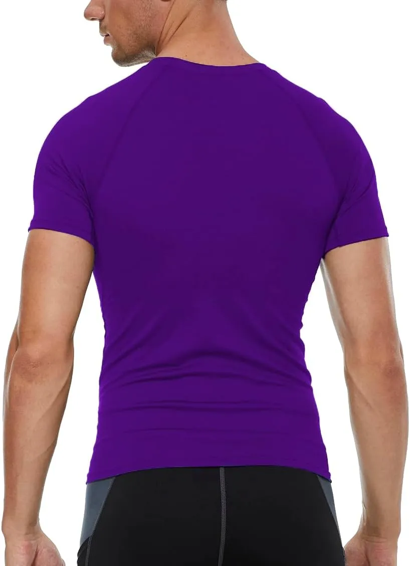 Mens Compression Shirts Short Sleeve Workout Shirt, Quick Dry Sports Tops Baselayer Athletic Undershirts for Men