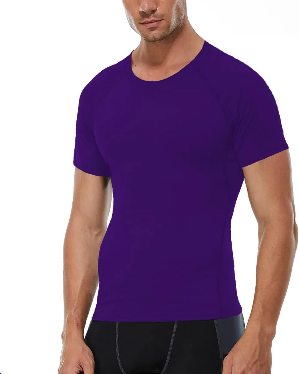 Mens Compression Shirts Short Sleeve Workout Shirt, Quick Dry Sports Tops Baselayer Athletic Undershirts for Men