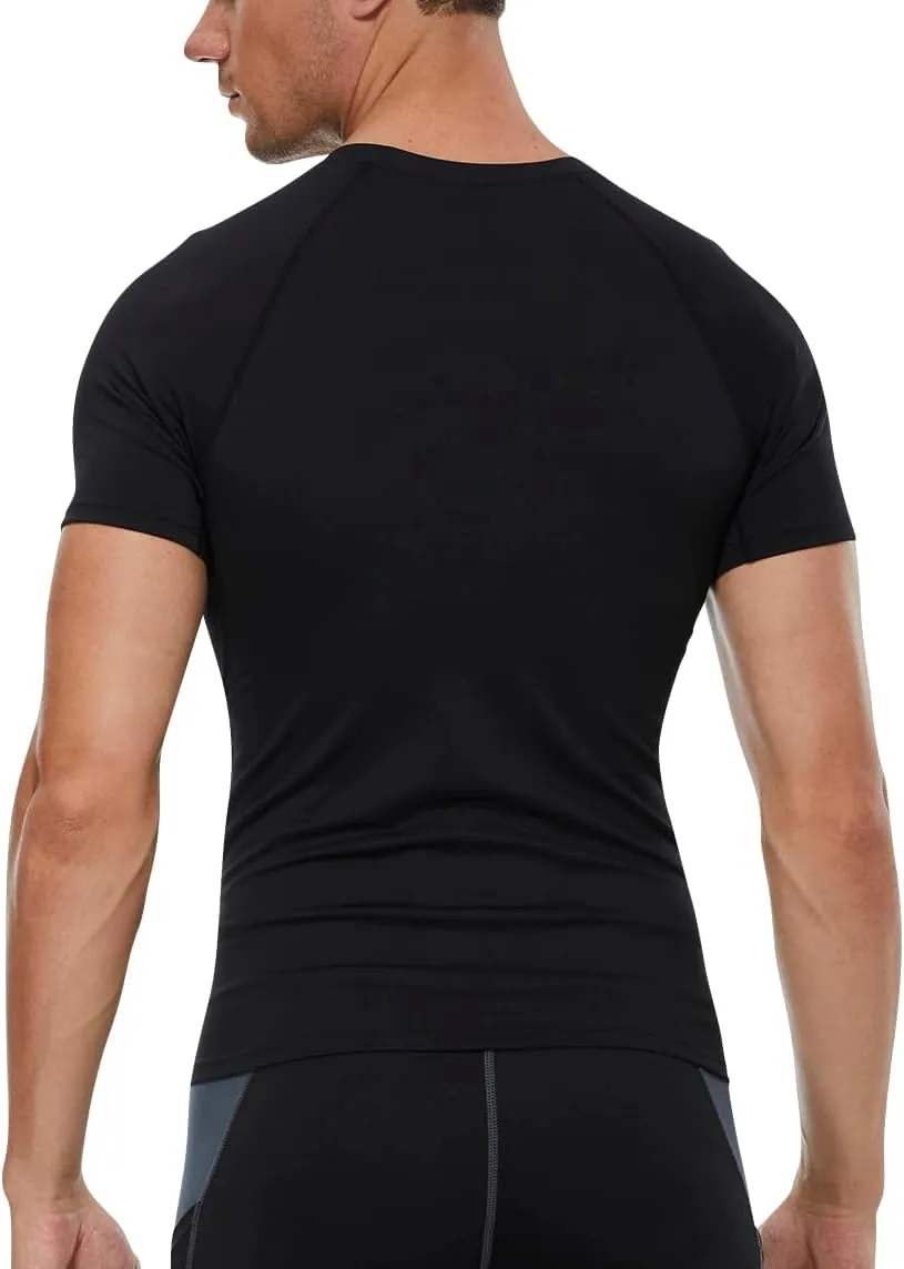 Mens Compression Shirts Short Sleeve Workout Shirt, Quick Dry Sports Tops Baselayer Athletic Undershirts for Men