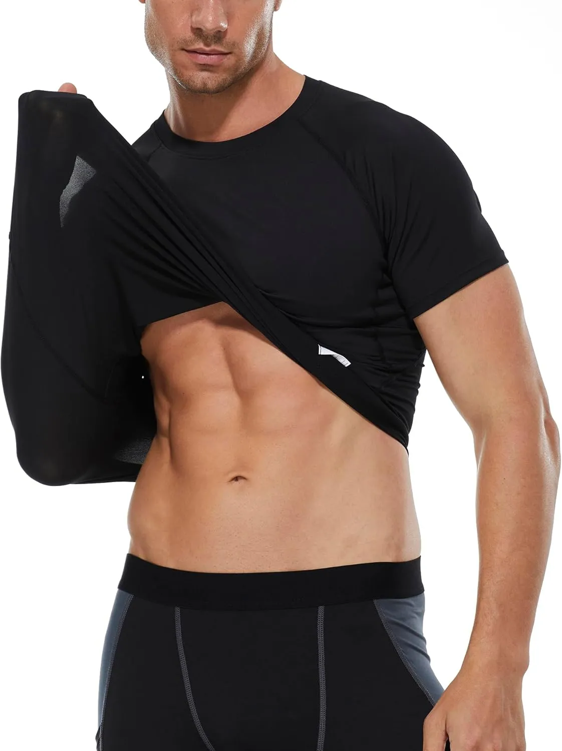 Mens Compression Shirts Short Sleeve Workout Shirt, Quick Dry Sports Tops Baselayer Athletic Undershirts for Men
