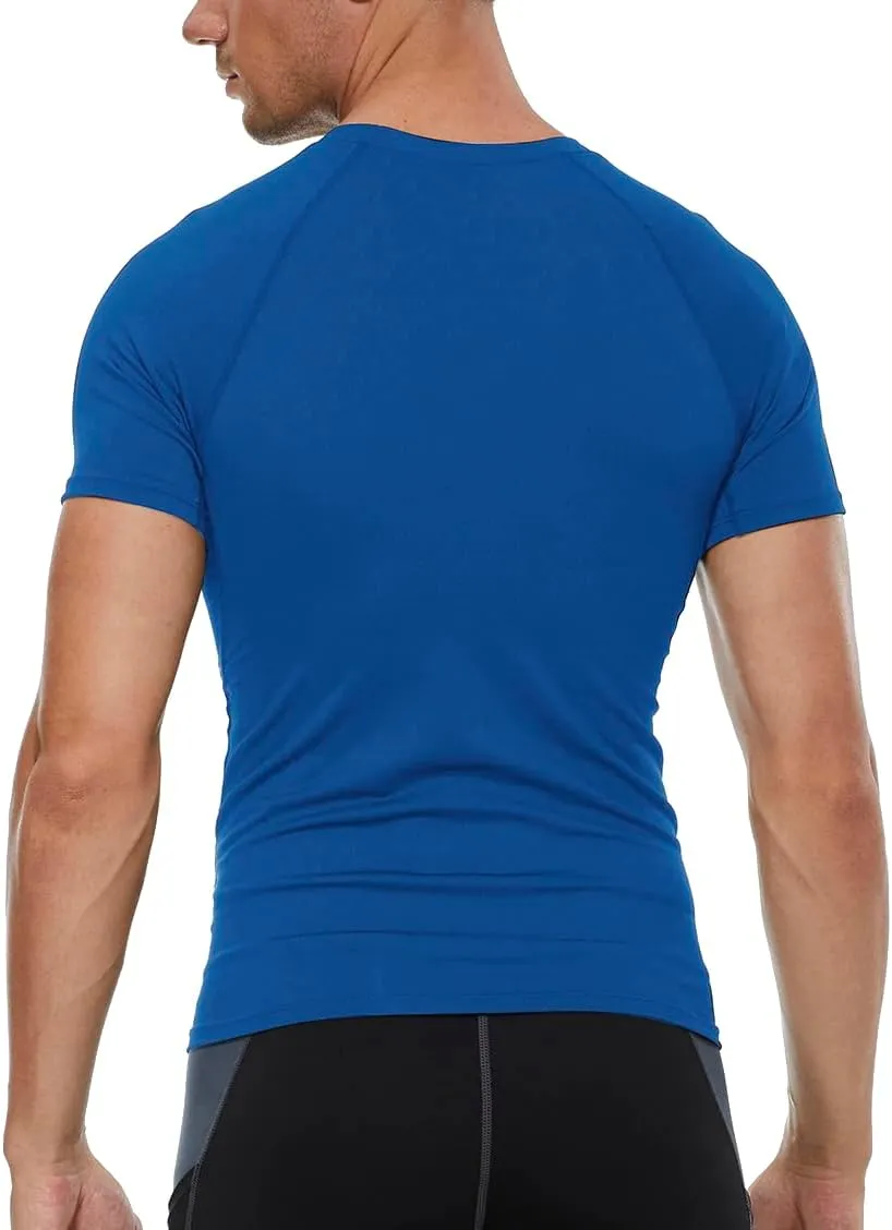 Mens Compression Shirts Short Sleeve Workout Shirt, Quick Dry Sports Tops Baselayer Athletic Undershirts for Men