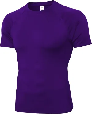 Mens Compression Shirts Short Sleeve Workout Shirt, Quick Dry Sports Tops Baselayer Athletic Undershirts for Men