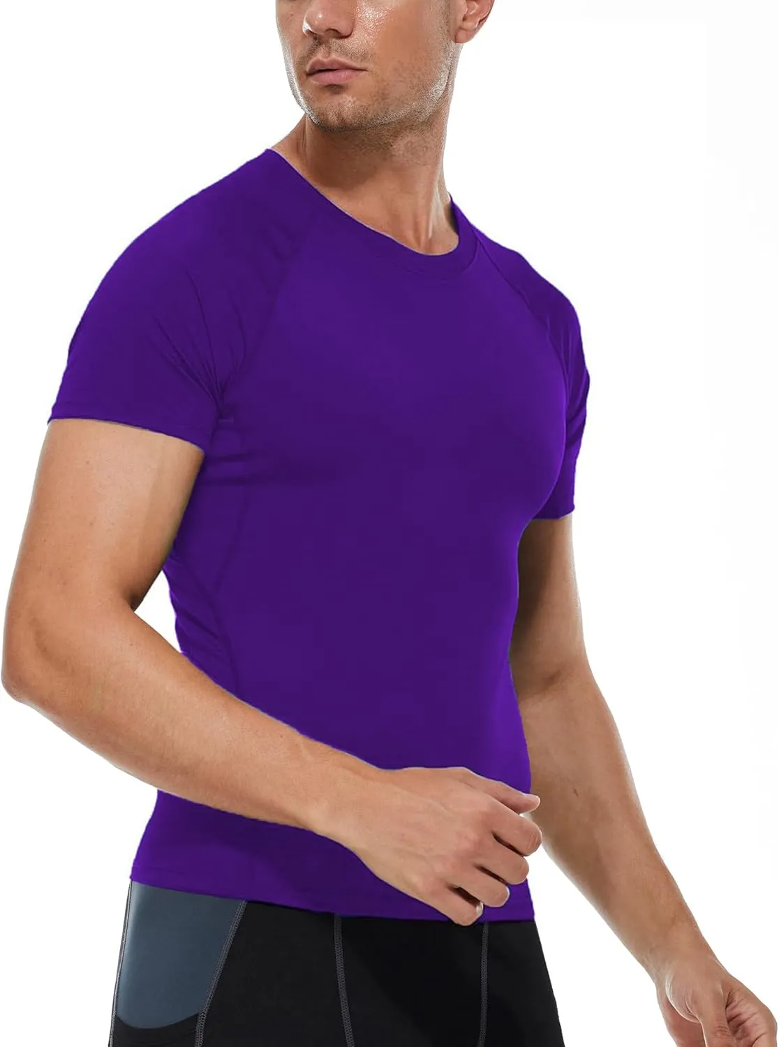 Mens Compression Shirts Short Sleeve Workout Shirt, Quick Dry Sports Tops Baselayer Athletic Undershirts for Men