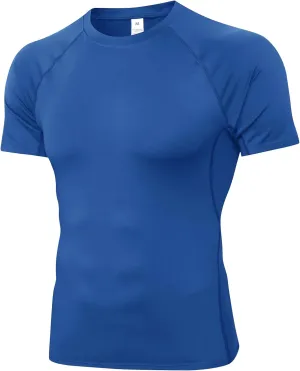 Mens Compression Shirts Short Sleeve Workout Shirt, Quick Dry Sports Tops Baselayer Athletic Undershirts for Men