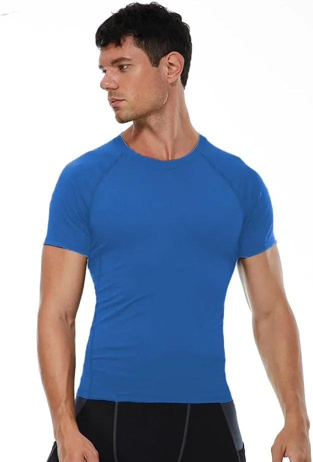 Mens Compression Shirts Short Sleeve Workout Shirt, Quick Dry Sports Tops Baselayer Athletic Undershirts for Men
