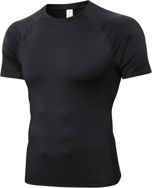Mens Compression Shirts Short Sleeve Workout Shirt, Quick Dry Sports Tops Baselayer Athletic Undershirts for Men