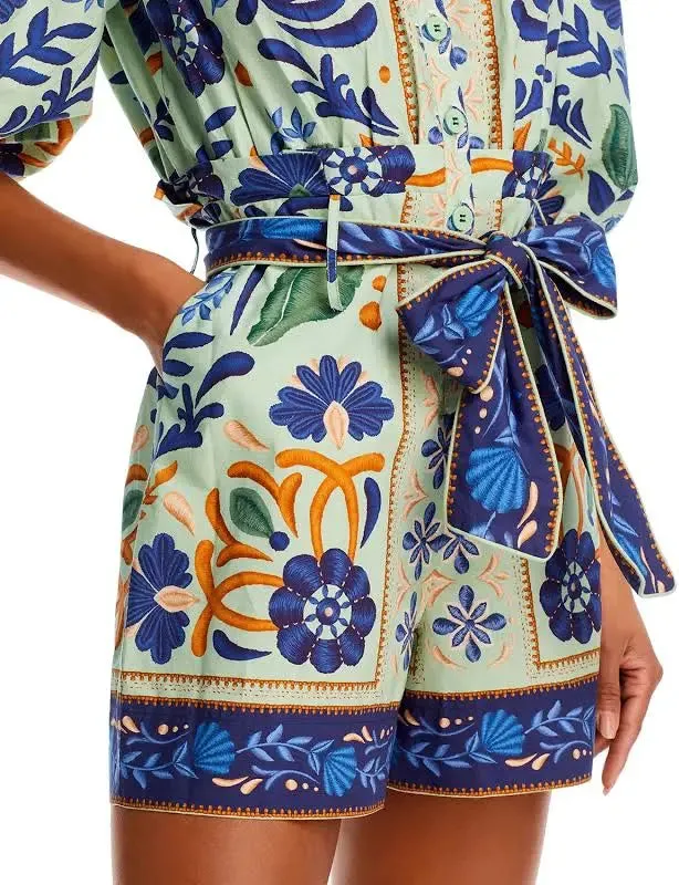 Ocean Tapestry Romper ~ Green
