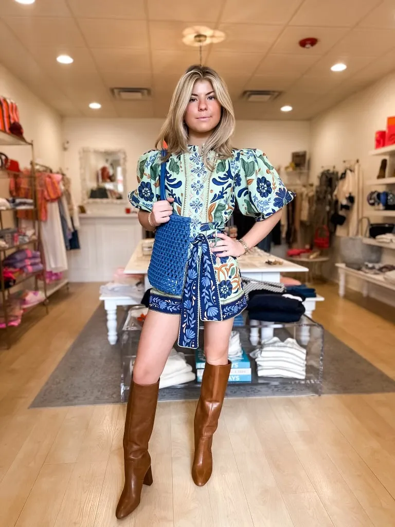 Ocean Tapestry Romper ~ Green