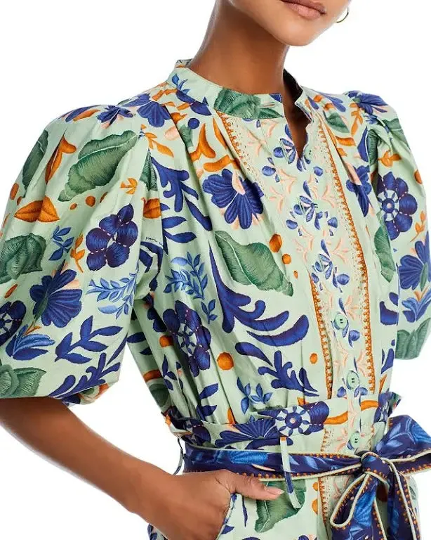 Ocean Tapestry Romper ~ Green
