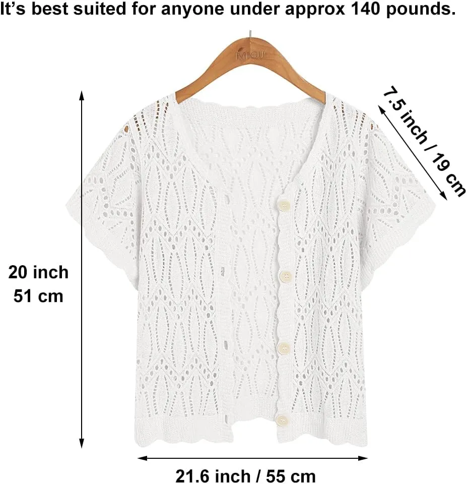 Open Front Summer Cotton Thin Cardigans for Women Lightweight Cropped Cardigan Sweaters for Women