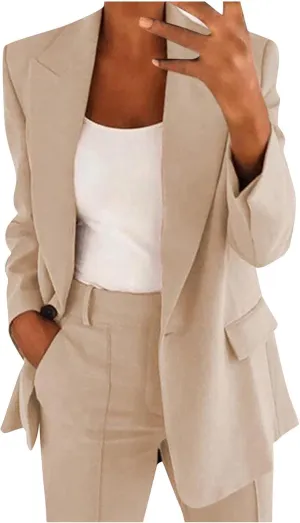 Pants Suits for Women Dressy Blazer Sets 2 Piece Outfits Business Professional Outfits Work Sets Office Clothing Suit