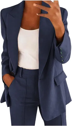 Pants Suits for Women Dressy Blazer Sets 2 Piece Outfits Business Professional Outfits Work Sets Office Clothing Suit
