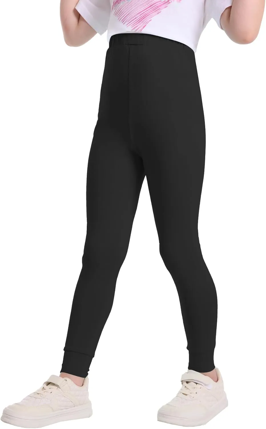 QBK 3T 4T 5T to 12Y Girls' Leggings Cotton Footless Tights Soft and Stretchy