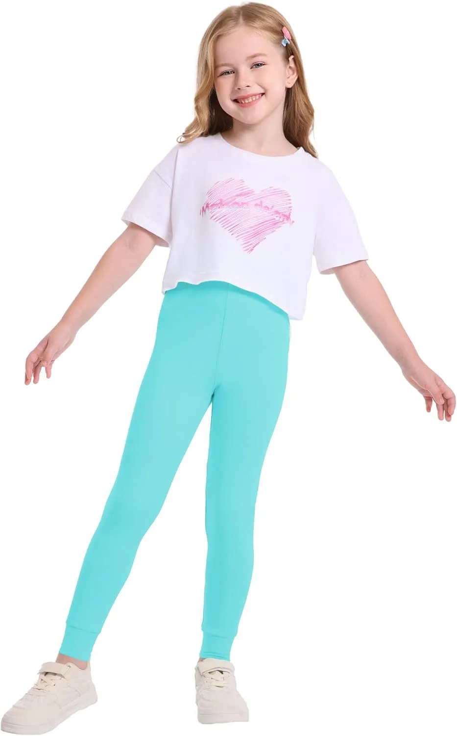 QBK 3T 4T 5T to 12Y Girls' Leggings Cotton Footless Tights Soft and Stretchy
